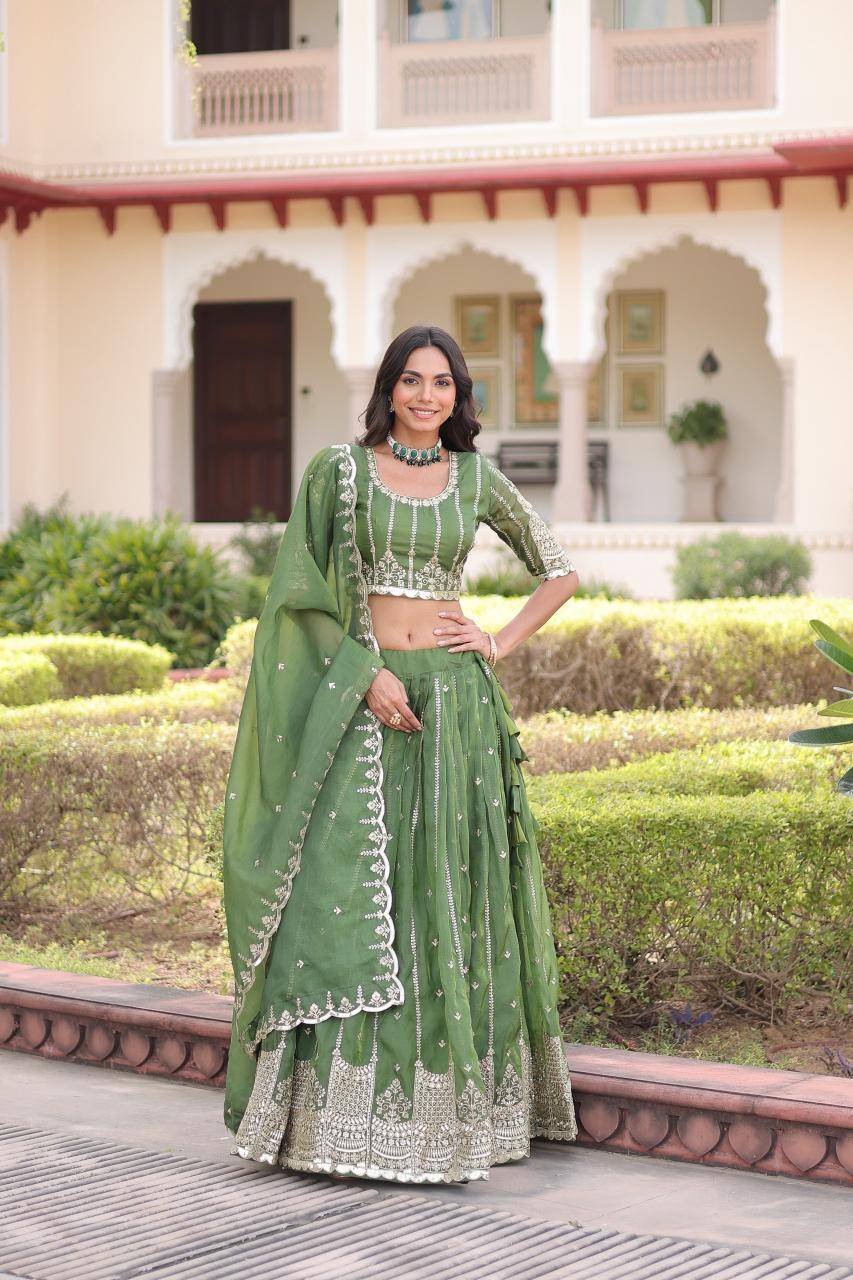 KA 5056 Crush Green Lehenga choli wholesale suppliers in Pune